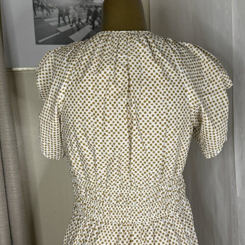 ANTHROPOLOGIE Somerset Puff Sleeve Edition Neutral Motif S Small - Picture 7 of 11